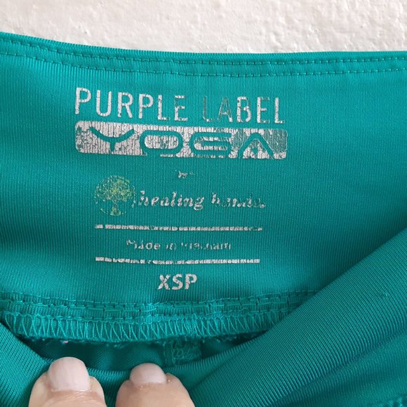 Healing Hands Scrub Pants Womens XS P Teal Turquoise Pockets Stretch Wide Leg - Picture 5 of 7